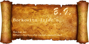Borkovits Iziás névjegykártya